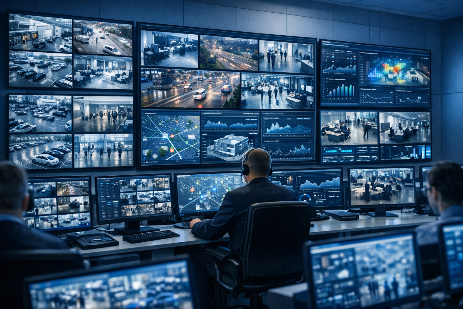 FSTS technology operations command center with monitoring dashboards